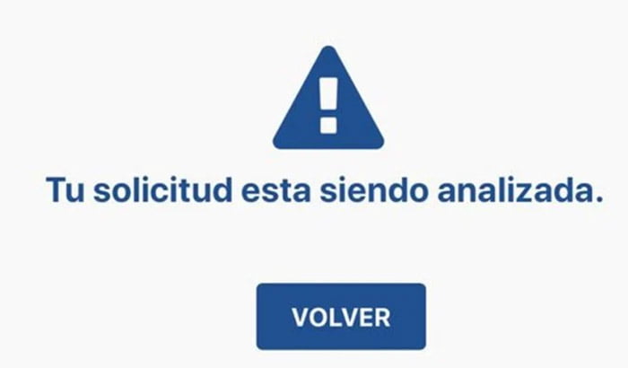 tu solicitud está siendo analizada